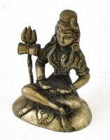 Hindu istenség, bronz szobor, m: 9 cm