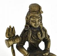 Hindu istenség, bronz szobor, m: 9 cm