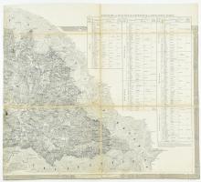cca 1880-1890 A máramarosi Kárpátok térképe, rajta Aknaszlatinával és Máramarosszigettel, Galícia és Bukovina részletével, azonosítatlan térkép részlet vászonra kasírozva, kissé foltos, 50x56 cm