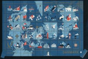 Dánia 1959 Karácsony - Feröer és Grönland 50-es hajtott levélzáró ív