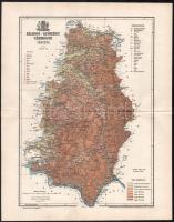 cca 1900 Krassó-Szörény vármegye térképe. Tervezte: Gönczy Pál, Lapméret 25x30 cm