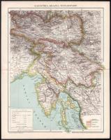 cca 1896 Vegyes térkép tétel,4 db: Karinthia, Krajna Tengerpart; Khina, Konstantinápoly, Kopenhága, Bp., Pallas, 23x29 cm és 23x30 cm közötti méretben