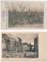 2 db 1. világháborús katonai fotólap + 5 db háborús képeslap + 2 képeslap tábori postával