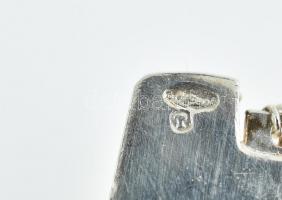 Ezüst(Ag) színházi táska szarvasbőr béléssel, jelzett, kis szemhibával, 15×13 cm, bruttó: 152 g