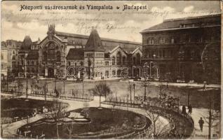 1905 Budapest IX. Központi vásárcsarnok és Vámpalota, villamos. M.T. és F.I. Koch és Warga kiadása (r)