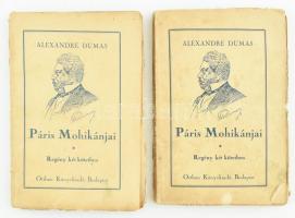 Dumas, Alexandre: Páris Mohikánjai. Regény két kötetben. Bp., Otthon. Kiadói papírkötés, viseltes állapotban.