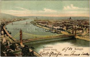 1904 Budapest, Erzsébet híd. Divald Károly 557. sz. (EK)