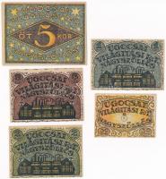 Nagyszőllős 1919. 50f + 1K + 2K + 3K + 5K "Ugocsai Világítási Rt." értékjegy T:I- Adamo NS...