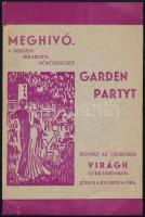 cca 1930 Izrelita Garden Party a szegedi Virágh cukrászdában meghívó levelezőlap
