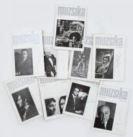 1973 Muzsika című újság 9 db száma aláírásokkal, Sass Sylvia, Fischer Annie, Kurtág György, stb.