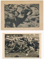 1945 5 db képeslap: dachaui koncentrációs tábor, krematórium, holttestek / Konzentrationslager Dacha...