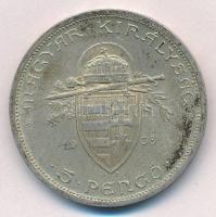 1938. 5P Ag "Szent István" T:2 patina Adamo P8.1