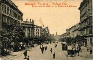 1912 Budapest VI. Váci körút (Bajcsy-Zsilinszky út), villamosok (EK)