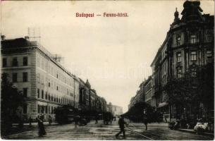 1916 Budapest IX. Ferenc körút, villamos (kis szakadás / small tear)