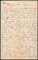 1868 Hirschler Ignác (1823-1891) orvos egy pesti rabbinak írt levele három beírt oldal német nyelven