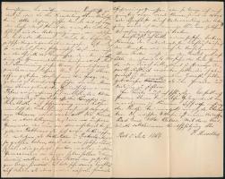 1868 Hirschler Ignác (1823-1891) orvos egy pesti rabbinak írt levele három beírt oldal német nyelven