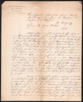 1868 Kohn Eliser Hirsch dunaföldvári főrabbi autográf levele Hirschler Ignác (1823-1891) szemész orvosnak 3 beírt oldalon német nyelven