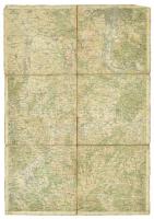 cca 1910 Budapest Észak térkép vásznon. 76x76 cm