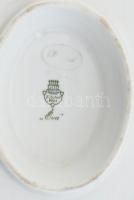 Zsolnay sótartó, szószos tál, levesestál, kézzel festett porcelán, kopott, jelzett