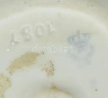 Lippelsdorf figurális tálka, porcelán, jelzett, kopott, m:7,5cm