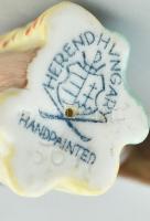 Herendi madár, kézzel festett porcelán, jelzett, kopásnyomokkal, m:5cm