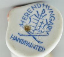 Herendi papagáj, kézzel festett porcelán, jelzett, hibátlan, m:7cm