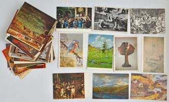 Kb. 100 db MODERN motívum képeslap: művész / Cca. 100 modern motive postcards: art