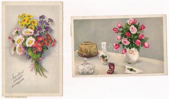 20 db RÉGI üdvözlő motívum képeslap vegyes minőségben / 20 pre-1945 greeting motive postcards in mixed quality