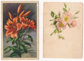 20 db RÉGI üdvözlő motívum képeslap vegyes minőségben / 20 pre-1945 greeting motive postcards in mix...