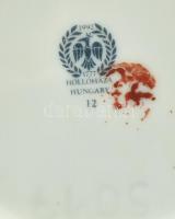 Hollóházi porcelán váza virág dekorral, kézzel festett, jelzett, repedéssel m: 25 cm