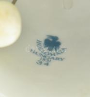 Hollóházi csengő, matricás porcelán, jelzett, kopott, m:9cm