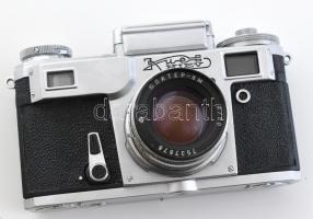 Kiev retro szovjet fényképezőgép, eredeti bőr tokjában, nem kipróbált, + hozzá való objektívvel: Jup...