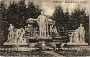 1928 Jeseník, Fryvaldov, Freiwaldau; Priessnitz-Denkmal im Stadtpark / monument in the park (EK)
