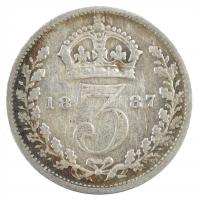 Nagy-Britannia 1887. 3p Ag Viktória T:2-,3 Great Britain 1887. 3 Pence Ag Victoria C:VF,F  Krause KM#758