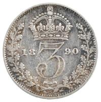 Nagy-Britannia 1890. 3p Ag Viktória T:2-  Great Britain 1890. 3 Pence Ag Victoria C:VF  Krause KM#758