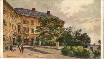 Sternberk, Sternberg in Mähren; Sternberger Pfarrhof mit Realschule. Nach dem Origin.-Aquarell v. P. Kaspar, Wien / parish, school (EK)