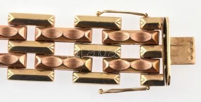 Arany (Au/14k) Geometrikus karkötő, 2db biztonsági kapoccsal, jelzett, nettó:34,56g. h:19,5cm