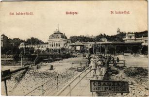 1911 Budapest II. Császár és Szent Lukács fürdő a kikötőből (EK)