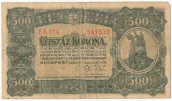 1923. 500K (nyomdahely jelölés nélkül) T:III Hungary 1923. 500 Korona (without printers mark) C:F Adamo K34