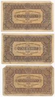 1923. 100K (3db, 2xklf: nyomdahely jelöléssel és nélküle) T:III,III- Hungary 1923. 100 Korona (3pcs,...