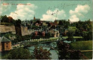 1909 Cheb, Eger; Blick vom Schustersprung / general view, bridge (EK)