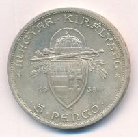 1938. 5P Ag "Szent István" T:2 Adamo P8.1