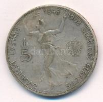 Ausztria 1908. 5K Ag "Ferenc József - Jubileum" T:3 patina Austria 1908. 5 Corona Ag &quot...