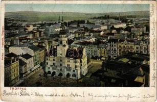1905 Opava, Troppau; general view, town hall (EB)