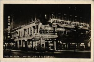 Berlin bei Nacht, Unter den Linden, Ecke Friedrichstrasse / night, street corner, Cafe & restaurant König, I. Neumann