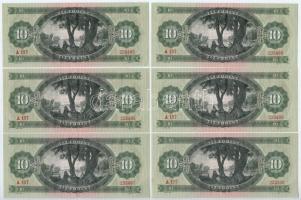 1962. 10Ft (6x, sorszámkövető) T:II-,III szép papír