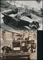cca 1970 FIAT automobilok (cca 1910), 2 db produkciós filmfotó, 15x21,8 cm és 15,8x18,9 cm