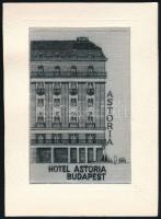 Jelzés nélkül: Hotel Astoria, Budapest. Rézkarc, selyem, paszpartuban. 10,5x7 cm