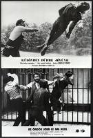 Bud Spencer (1929-2016) olasz filmszínész öt film egy-egy jelenetében, 5 db produkciós filmfotó, az egyik kép alsó szélén - a szövegmezőben - kis szakadás, 18x24 cm