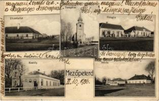 1936 Mezőpeterd, utca, templom, kastély, iskola, Hangya üzlet (EB)